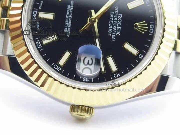 0416 DateJust II 41mm SS YG BP Maker Best Edition Black Dial On Jubilee Bracelet A Lightweight 3670